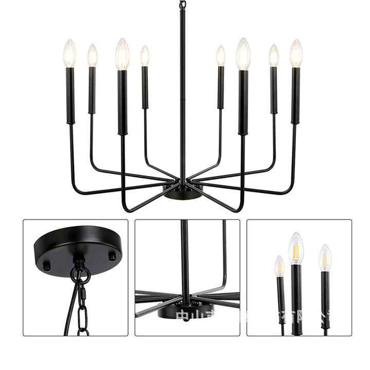 KCO 8-Light Vintage Gold Modern Chandelier Candle Light(L7125)