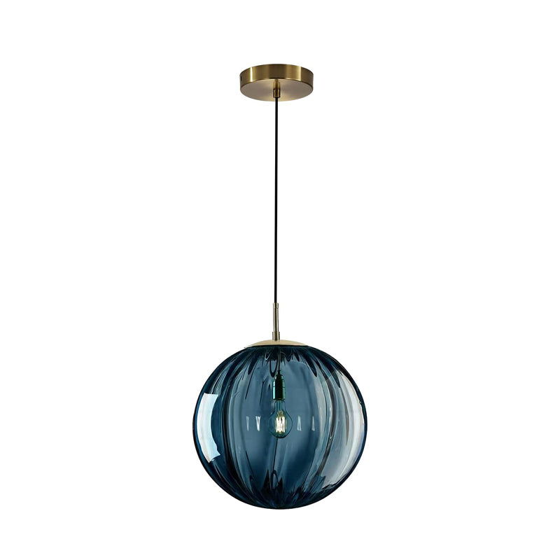 Blue glass globe fashion pendant light