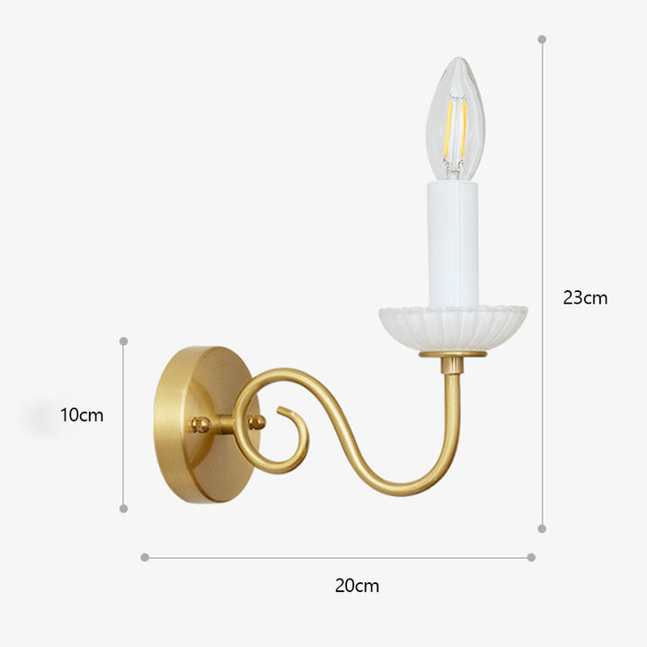 KCO Lighting White and Gold Candle Shape Wall Lamp (W8057)