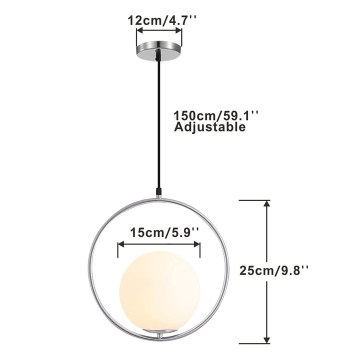 KCO Adjustable Silver Frame Globe Pendant Lighting