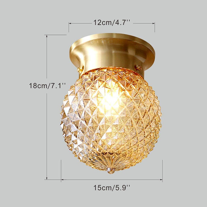 KCO Glass Globe Pineapple Ceiling Light For Hallway (C9036)