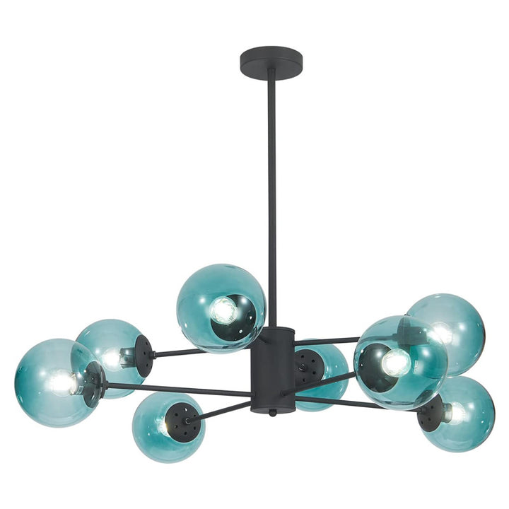 KCO Modern Blue Glass Globe Sputnik Chandelier with 8 Lights (L7131G) 