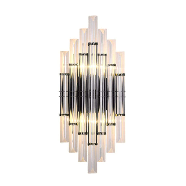 KCO Mid-Century Black Crystal Wall Sconce Lighting