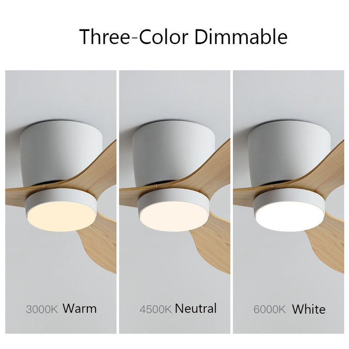 KCO Modern Ceiling Fan Light with 3 Colors, 6 Speeds (L7111)