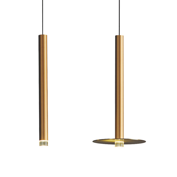 KCO Gold Metal Long Tube Led Pendant Light (L7098)