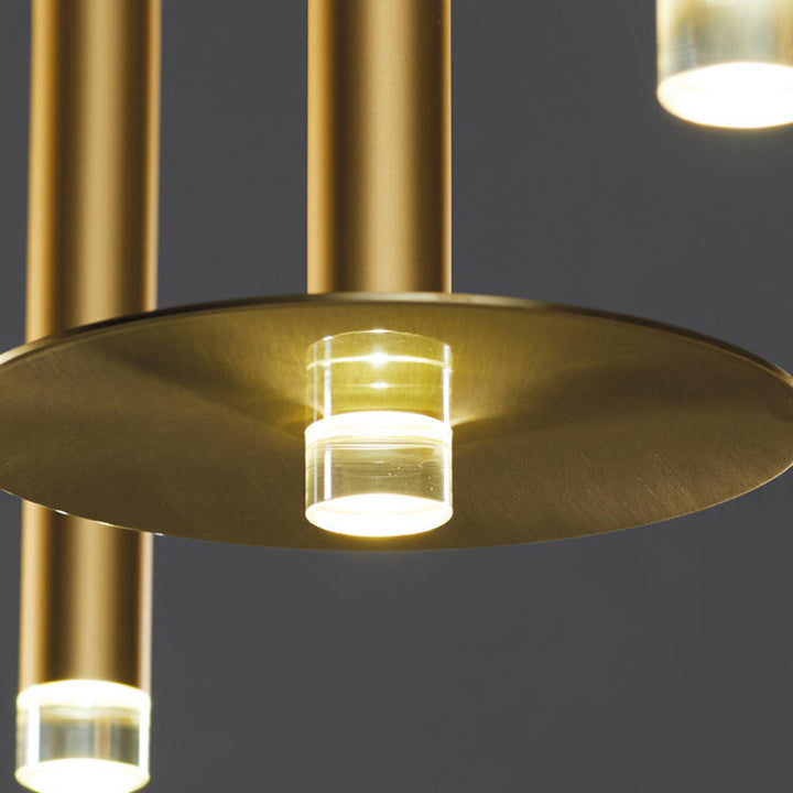 KCO Gold Metal Long Tube Led Pendant Light (L7098)