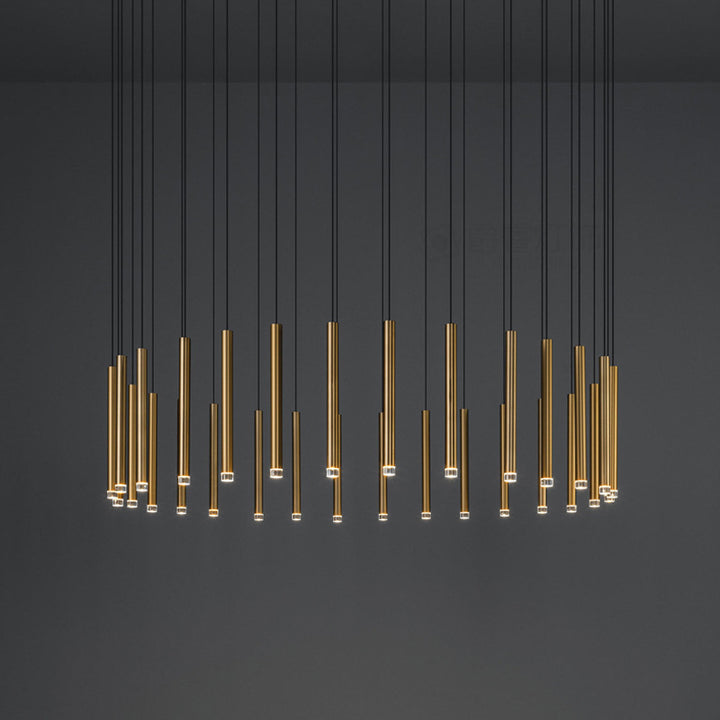 KCO Gold Metal Long Tube Led Pendant Light (L7098)