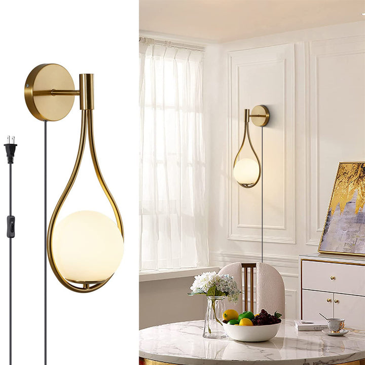 KCO Wall Sconce Mid-Century Drop Design Brass Wall Lamp (W8050)