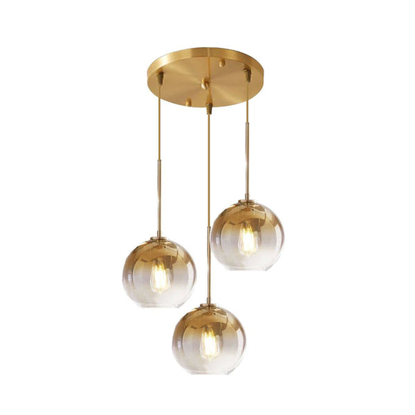 KCO Gold Gradient Pendant Light 3-Light Island Lighting(L7120)