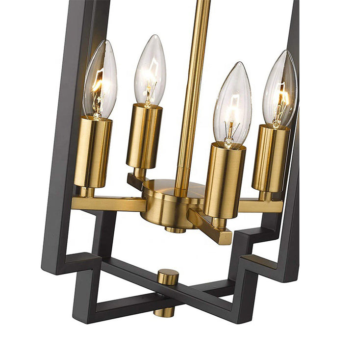 KCO Black Gold Lantern Pendant Light Metal Chandelier(L7122)