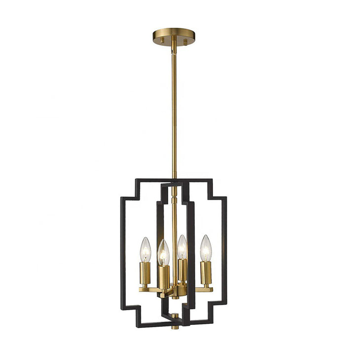 KCO Black Gold Lantern Pendant Light Metal Chandelier(L7122)