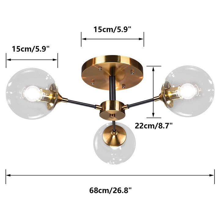 KCO Mid-Century Modern Semi-Flush Mount Ceiling Light (C9037)