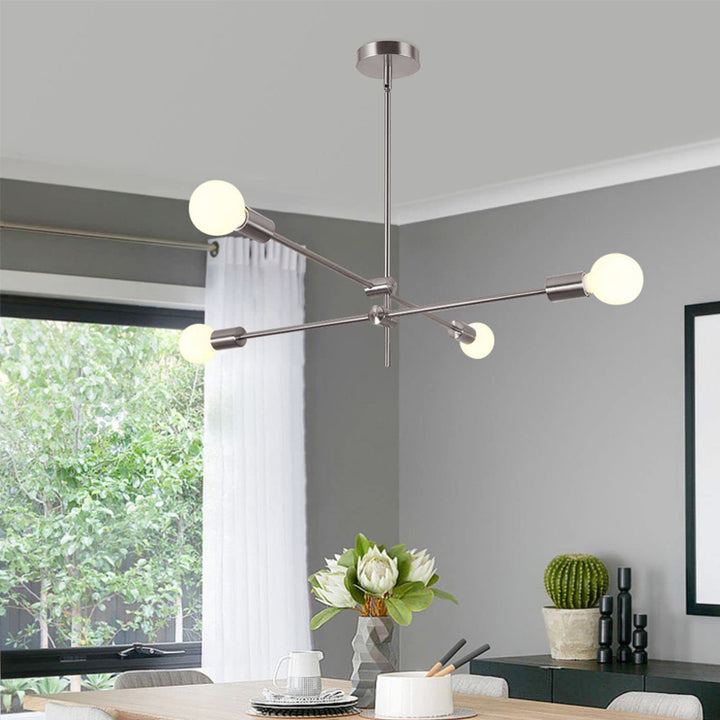 KCO Lighting Modern Sputnik Chandelier Nickel 4-Light(L7129)